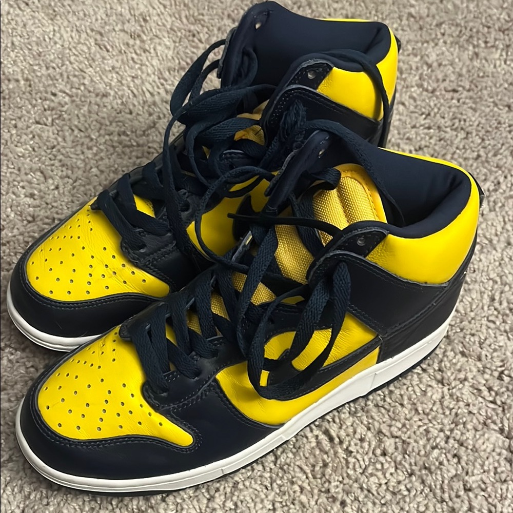 Yellow and Black High-Top Sneakers